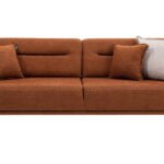 Aqua Serisi Üçlü Koltuk - Kahverengi / Kiremit