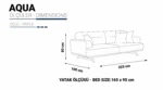 Aqua Serisi Üçlü Koltuk - Bej / Gri - Görsel 4